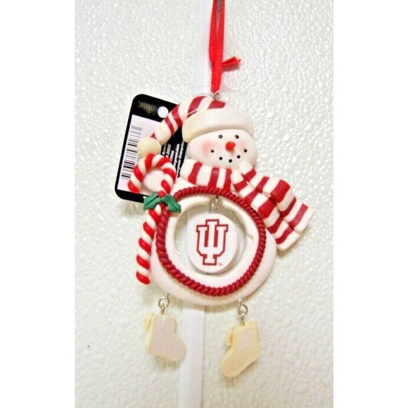 NCAA Indiana Hoosiers Clay Dough Snowman Christmas Ornament Team Sports America - Picture 1 of 2